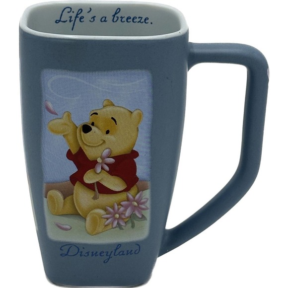 Vtg Winnie The Pooh Mug Coffee Tea Cup Life’s A Breeze 3 Sided Disney Disneyland - Picture 1 of 8